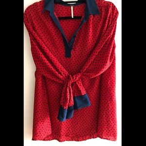 Free People horse print blouse